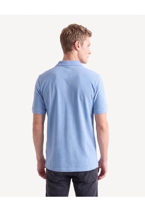 Polo Cuello Abierto Tejido Pesado  Para Hombre Azul Seven Seven