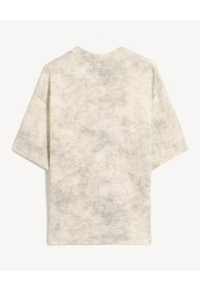 Camiseta Oversize De Efecto Lavado Para Hombre Beige Seven Seven