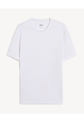 Camiseta Slim Fit Cuello Redondo Para Hombre Blanco Seven Seven