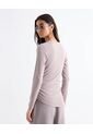 Camiseta Cuello Redondo Manga Larga  Para Mujer Taupe Seven Seven de Seven Seven