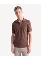 Polo Cuello Abierto Tejido Pesado  Para Hombre Café Seven Seven de Seven Seven