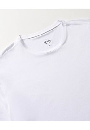 Camiseta Slim Fit Cuello Redondo Para Hombre Blanco Seven Seven