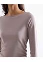 Camiseta Cuello Redondo Manga Larga  Para Mujer Taupe Seven Seven de Seven Seven