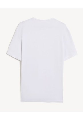 Camiseta Slim Fit Cuello Redondo Para Hombre Blanco Seven Seven