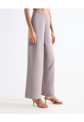 Pantalón Wide Leg Tiro Alto  Para Mujer Marfil Seven Seven