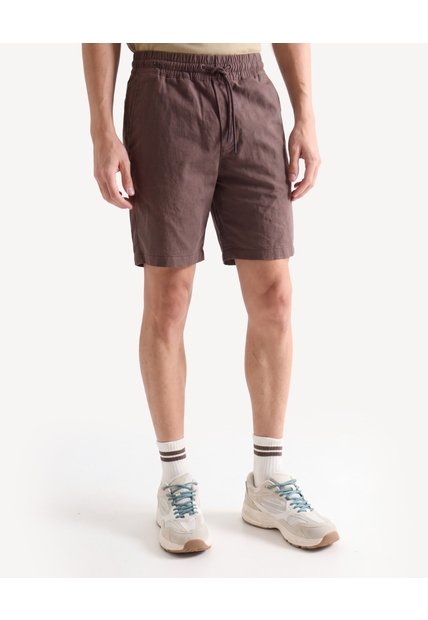 Bermuda Rústica Pretina Ajustable  Para Hombre Café Seven Seven