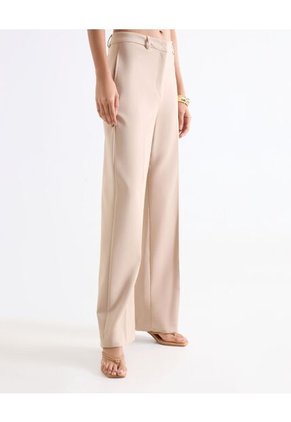 Pantalón Wide Leg Con Pasadores  Para Mujer Beige Seven Seven