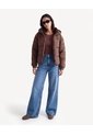 Chaqueta Bomber Acolchada Con Capota  Para Mujer Café Seven Seven de Seven Seven