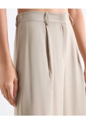 Pantalón Sastrero Encauchado  Para Mujer Crema Seven Seven