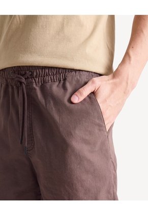 Bermuda Rústica Pretina Ajustable  Para Hombre Café Seven Seven