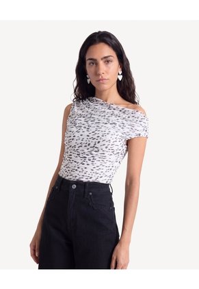 Camiseta Recogidos Laterales  Para Mujer Crema Seven Seven