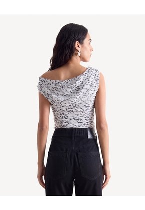 Camiseta Recogidos Laterales  Para Mujer Crema Seven Seven