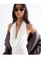 Body Drapeado Con Escote  Para Mujer Blanco Seven Seven de Seven Seven