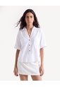 Blusa Camisera Guardapolvo  Para Mujer Crudo Seven Seven de Seven Seven