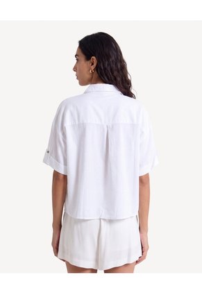 Blusa Camisera Guardapolvo  Para Mujer Crudo Seven Seven