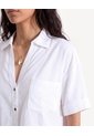Blusa Camisera Guardapolvo  Para Mujer Crudo Seven Seven de Seven Seven
