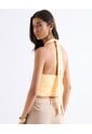 Top Halter Con Drapeado Fruncido  Para Mujer Blanco Seven Seven de Seven Seven