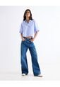 Jean Wide Leg Con Desgastes  Para Mujer Azul Seven Seven de Seven Seven