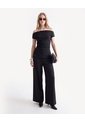 Blusa Con Prenses Y Aberturas  Para Mujer Negro Seven Seven de Seven Seven