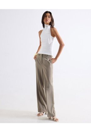 Top Halter Con Drapeado Fruncido Para Mujer Amarillo Seven Seven