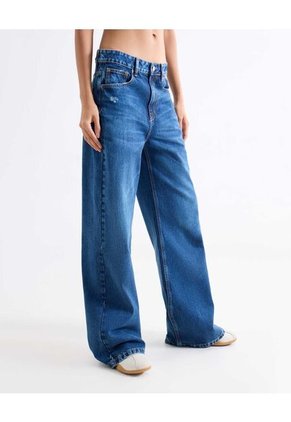 Jean Wide Leg Con Desgastes Para Mujer Azul Seven Seven