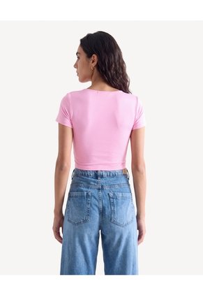 Body Ceñido Terminación Tanga Para Mujer Rosado Seven Seven