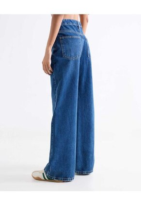 Jean Wide Leg Con Desgastes Para Mujer Azul Seven Seven