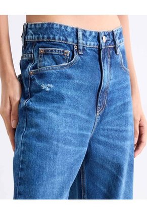 Jean Wide Leg Con Desgastes Para Mujer Azul Seven Seven