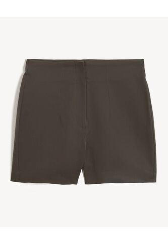 Short Tiro Alto Con Pinzas  Para Mujer Café Seven Seven Seven Seven