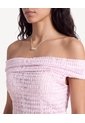 Camiseta Off Shoulder Texturizada  Para Mujer Lila Seven Seven de Seven Seven