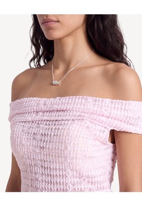 Camiseta Off Shoulder Texturizada  Para Mujer Lila Seven Seven
