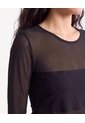 Camiseta Tipo Body En Mesh  Para Mujer Negro Seven Seven de Seven Seven