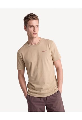 Camiseta Con Estampado Punto Suave  Para Hombre Camel Seven Seven