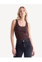 Camiseta Tank Top  Para Mujer Café Seven Seven de Seven Seven
