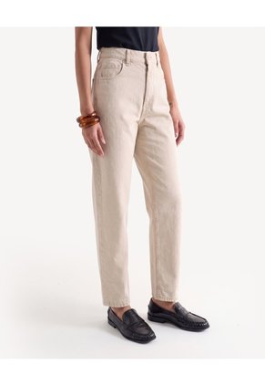 Jean Mom Tiro Alto Para Mujer Taupe Seven Seven