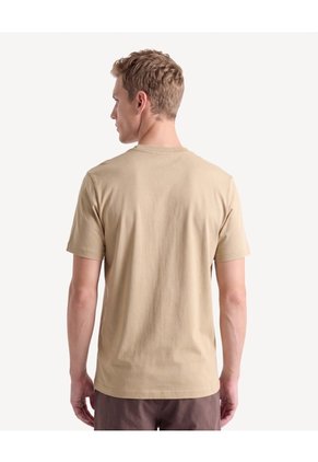 Camiseta Con Estampado Punto Suave  Para Hombre Camel Seven Seven
