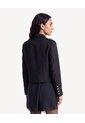 Blazer Corto Cruzado Con Solapa  Para Mujer Negro Seven Seven de Seven Seven