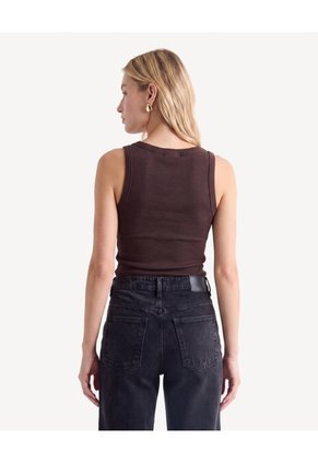 Camiseta Tank Top  Para Mujer Café Seven Seven