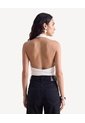 Camiseta Halter Escote Drapeado  Para Mujer Crudo Seven Seven de Seven Seven
