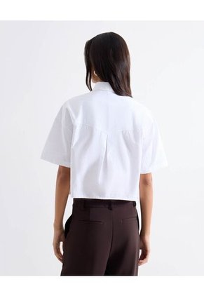 Camisa Boxy Manga Corta  Para Mujer Blanco Seven Seven