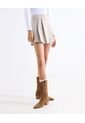 Falda Mini Tablonada Cuadros  Para Mujer Crema Seven Seven de Seven Seven