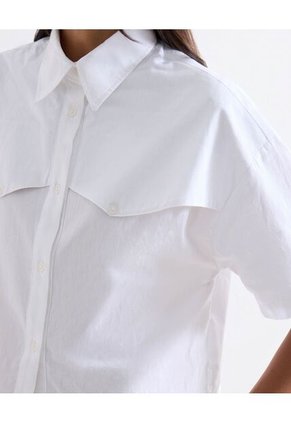 Camisa Boxy Manga Corta  Para Mujer Blanco Seven Seven