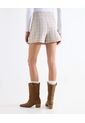 Falda Mini Tablonada Cuadros  Para Mujer Crema Seven Seven de Seven Seven