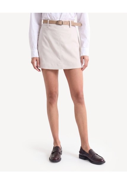 Skort Con Cinturón Removible  Para Mujer Taupe Seven Seven
