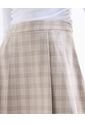 Falda Mini Tablonada Cuadros  Para Mujer Crema Seven Seven de Seven Seven