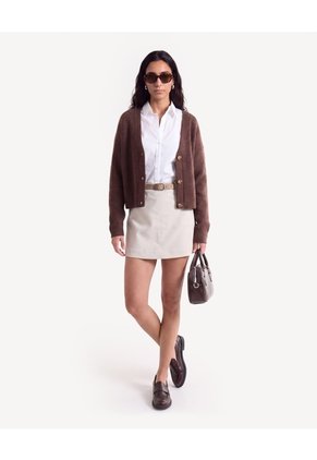 Skort Con Cinturón Removible  Para Mujer Taupe Seven Seven