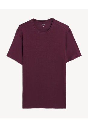 Camiseta Slim Fit Cuello Redondo Para Hombre Café Seven Seven