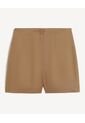 Short Tiro Alto Con Pinzas  Para Mujer Camel Seven Seven de Seven Seven