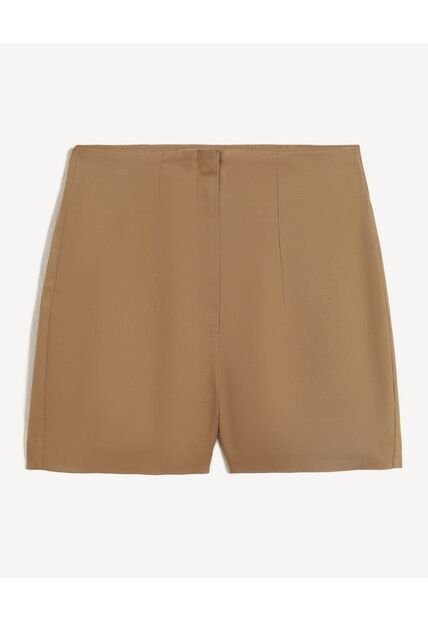 Short Tiro Alto Con Pinzas  Para Mujer Camel Seven Seven