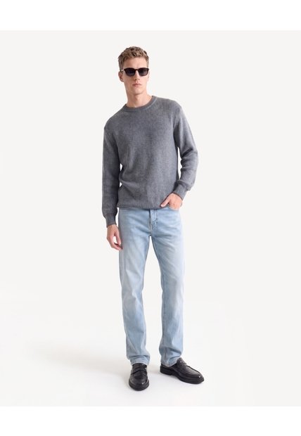 Saco Bicolor Tricot Acanalado  Para Hombre Negro Seven Seven